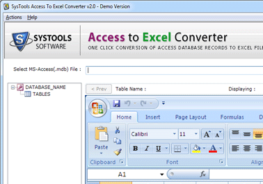 Access to Excel Conversion Software Screenshot 1