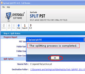 MS Outlook PST Split Screenshot 1