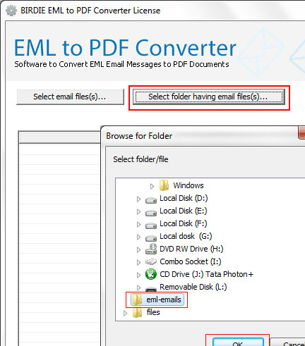 Vista Mail to PDF Converter Screenshot 1