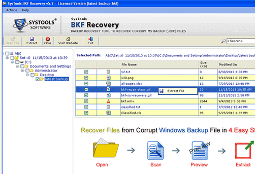 Recovery of NTBackup File Screenshot 1
