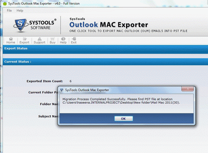 Office for Mac 2011 Outlook import PST Screenshot 1