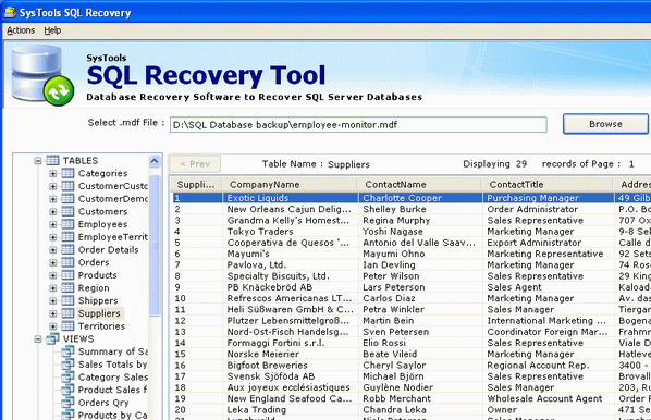 Advanced SQL Database Recovery Screenshot 1