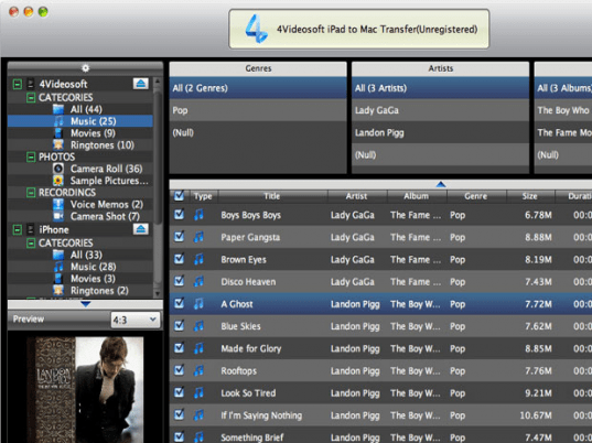 4Videosoft iPad to Mac Transfer Screenshot 1