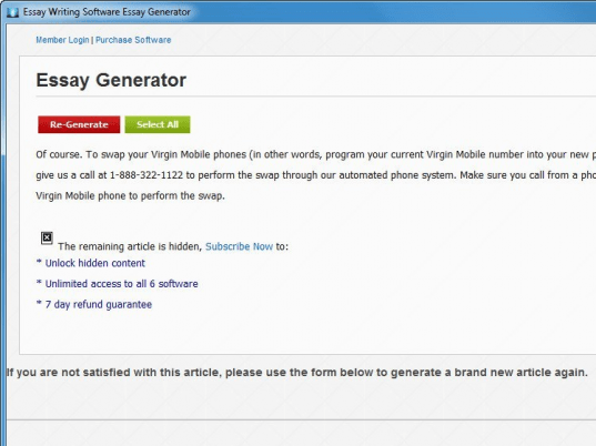Essay Generator Screenshot 1