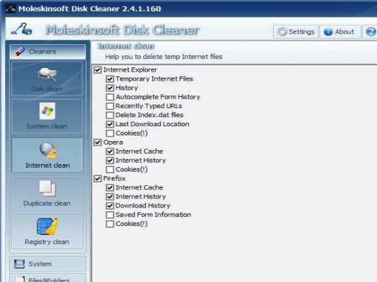 Moleskinsoft Disk Cleaner Screenshot 1