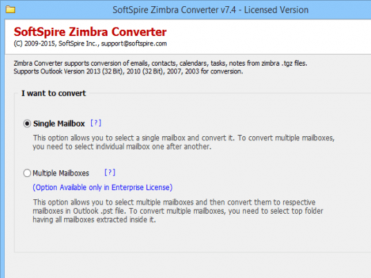 Zimbra Converter Screenshot 1