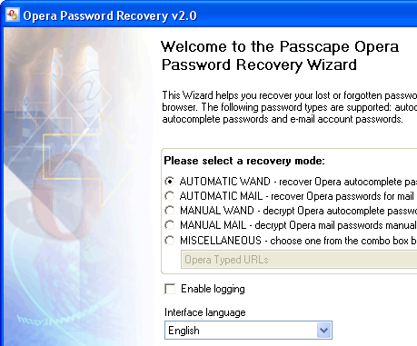 Opera Password Recovery Screenshot 1