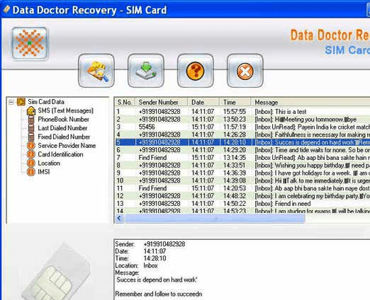 SIM Card Data Salvage Tool Screenshot 1