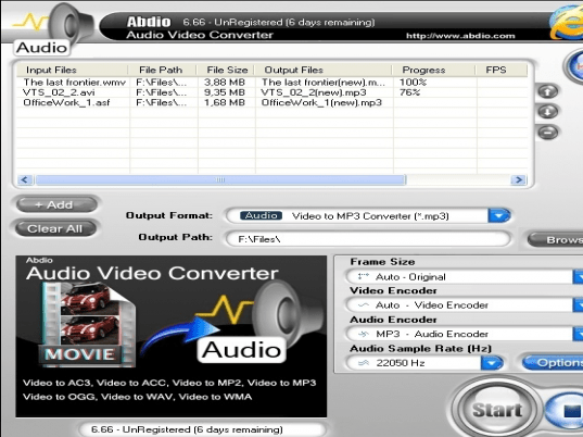Abdio Audio Video Converter Screenshot 1