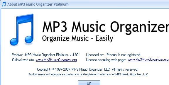 MP3 Music Organizer Platinum Screenshot 1
