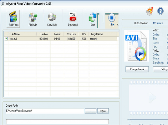 Altysoft Free Video Converter Screenshot 1