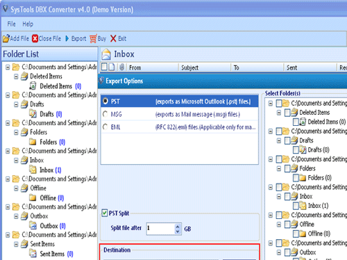 Outlook Express to Outlook Conversion Screenshot 1
