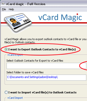 Outlook to vCard Converter Screenshot 1
