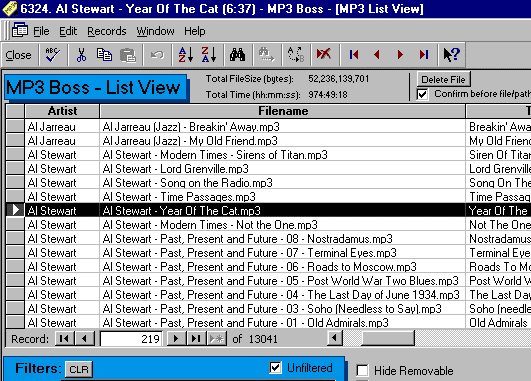 MP3 Boss music database and manager Screenshot 1