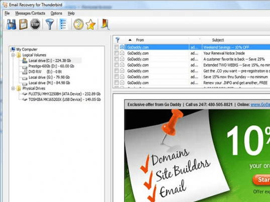 Email Recovery for Mozilla Thunderbird Screenshot 1