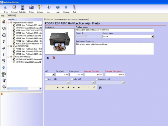 Webshop Builder Screenshot 1