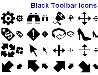 Black Toolbar Icons Screenshot 1