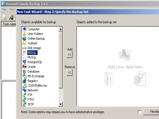 Handy Backup Network Server Screenshot 1