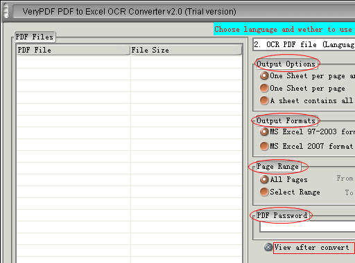 VeryPDF PDF to Excel OCR Converter Screenshot 1