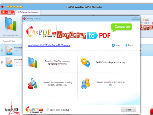 FoxPDF WordStar to PDF Converter Screenshot 1