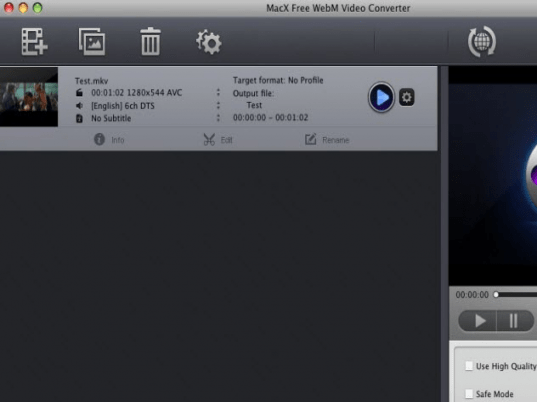 MacX Free WebM Video Converter Screenshot 1