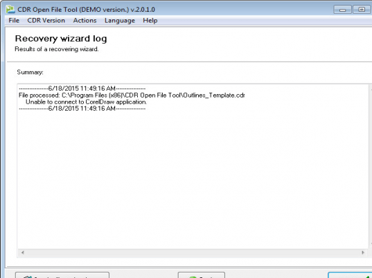 CDR Open File Tool Screenshot 1
