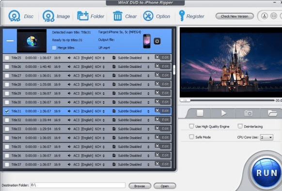 WinX DVD to iPhone Ripper Screenshot 1