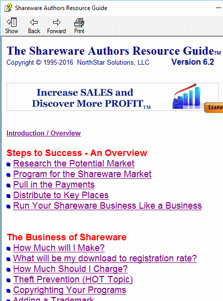 Shareware Author's Resource Guide Screenshot 1