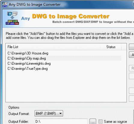 Any DWG to Image Converter Screenshot 1