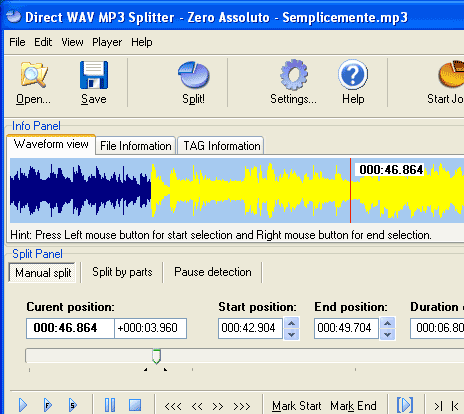 Direct MP3 Splitter Screenshot 1