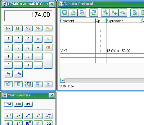 admaDIC Calculator Screenshot 1