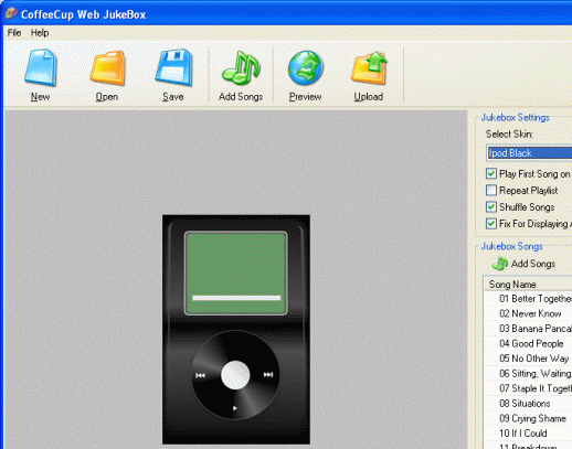 CoffeeCup Web JukeBox Screenshot 1