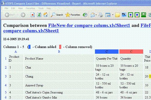 4TOPS Compare Excel Files Screenshot 1