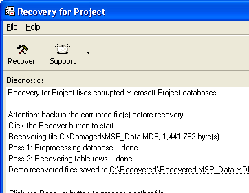 Recovery for Project Screenshot 1