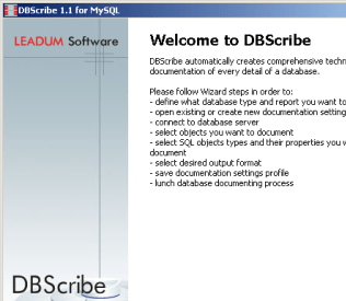 DBScribe for MySQL Screenshot 1