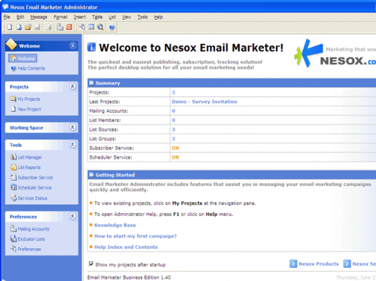 Nesox Email Marketer Personal Edition Screenshot 1