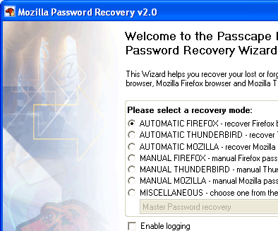 Mozilla Password Recovery Screenshot 1