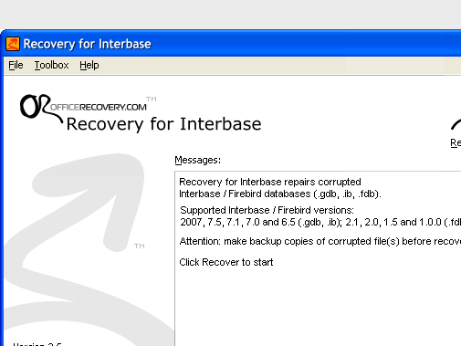Recovery for Interbase Screenshot 1