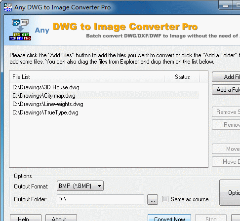 DWG to JPG Converter Pro (DWG to TIF) Screenshot 1