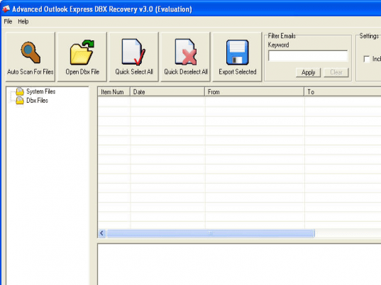 Advanced Outlook Express Dbx Recovery Screenshot 1