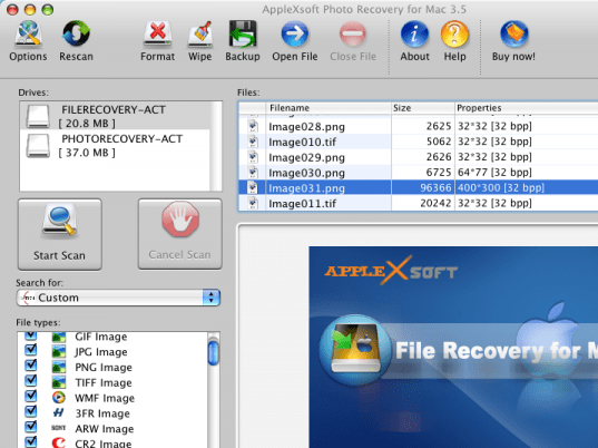 AppleXsoft Photo Recovery Screenshot 1