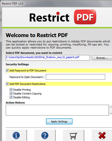 Restrict PDF Screenshot 1