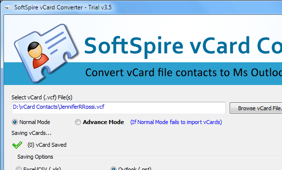 Multiple vCards to Outlook Screenshot 1