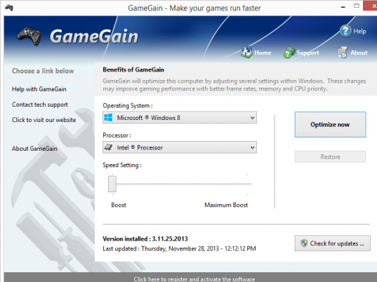 GameGain Screenshot 1