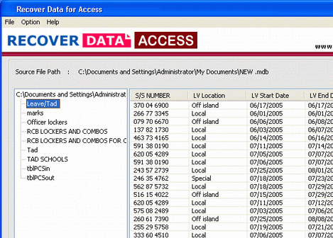 Access Report Recovery Screenshot 1