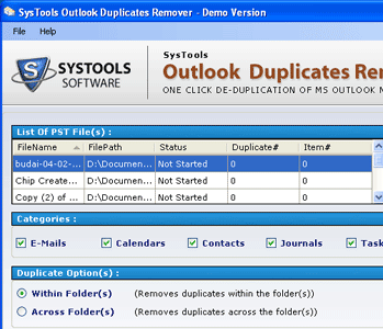Delete Duplicates from Outlook Screenshot 1