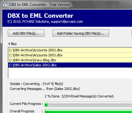 Batch Convert DBX to EML Screenshot 1
