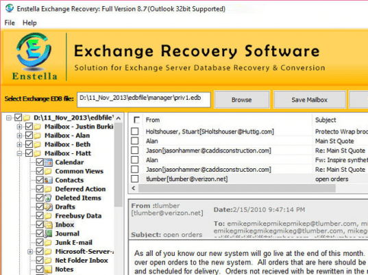 Exchange Database Reader Screenshot 1