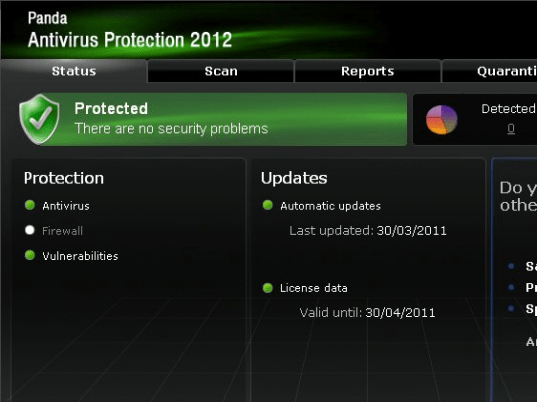 Panda Antivirus Pro 2012 Screenshot 1