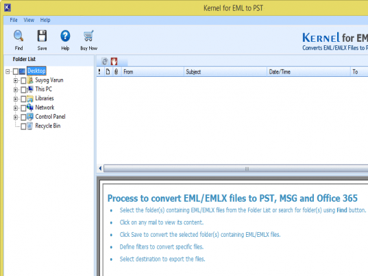 EML to PST Converter Software Screenshot 1